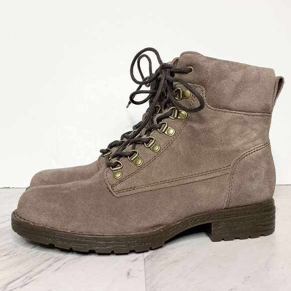 New! Born Codi Gray Suede Lace Up Boot 8 1/2 M - Picture 1 of 14